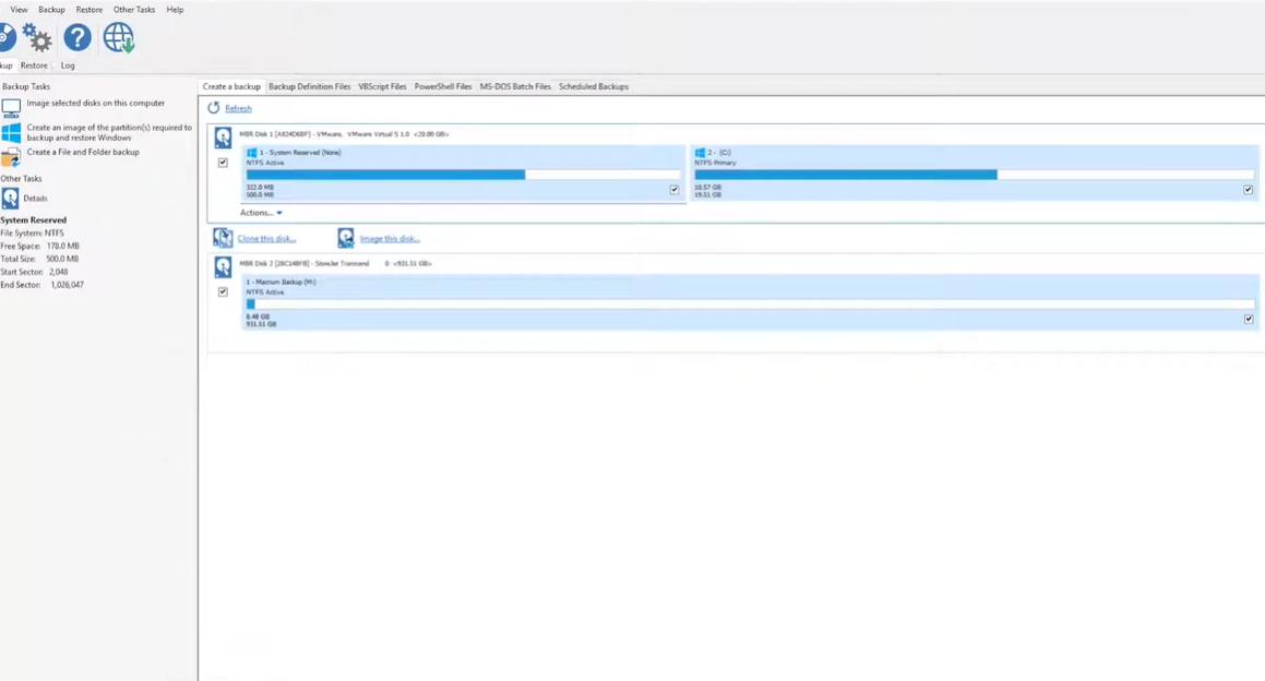 screenshot of Macrium Deployment Kit